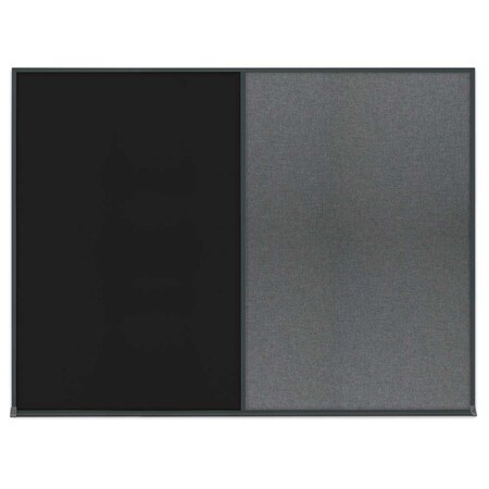 United Visual Products Triple Door Radius Plus Corkboard, 96" x UV8006PLUS-BLACK-BLSPRU